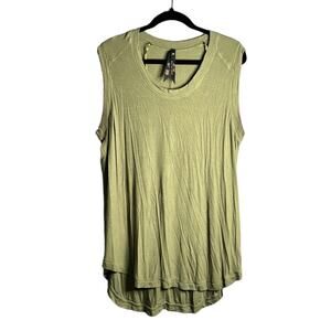 Seven7 Olive Green Ribbed Sleeveless Top With Scoop Neck Size 2X